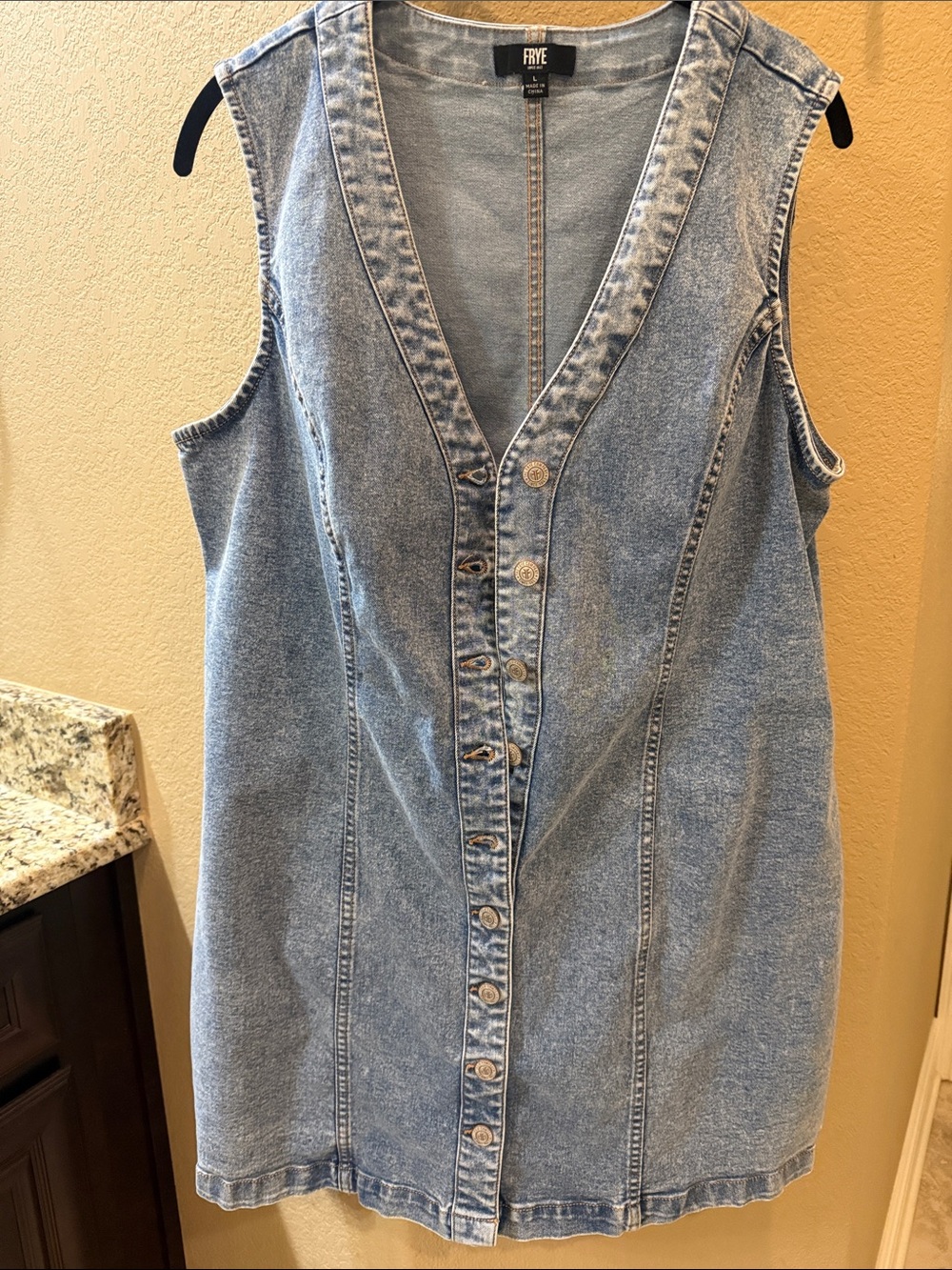 Frye Blue Jean Sleeveless Denim Button-Up Dress Sz L / 10/12